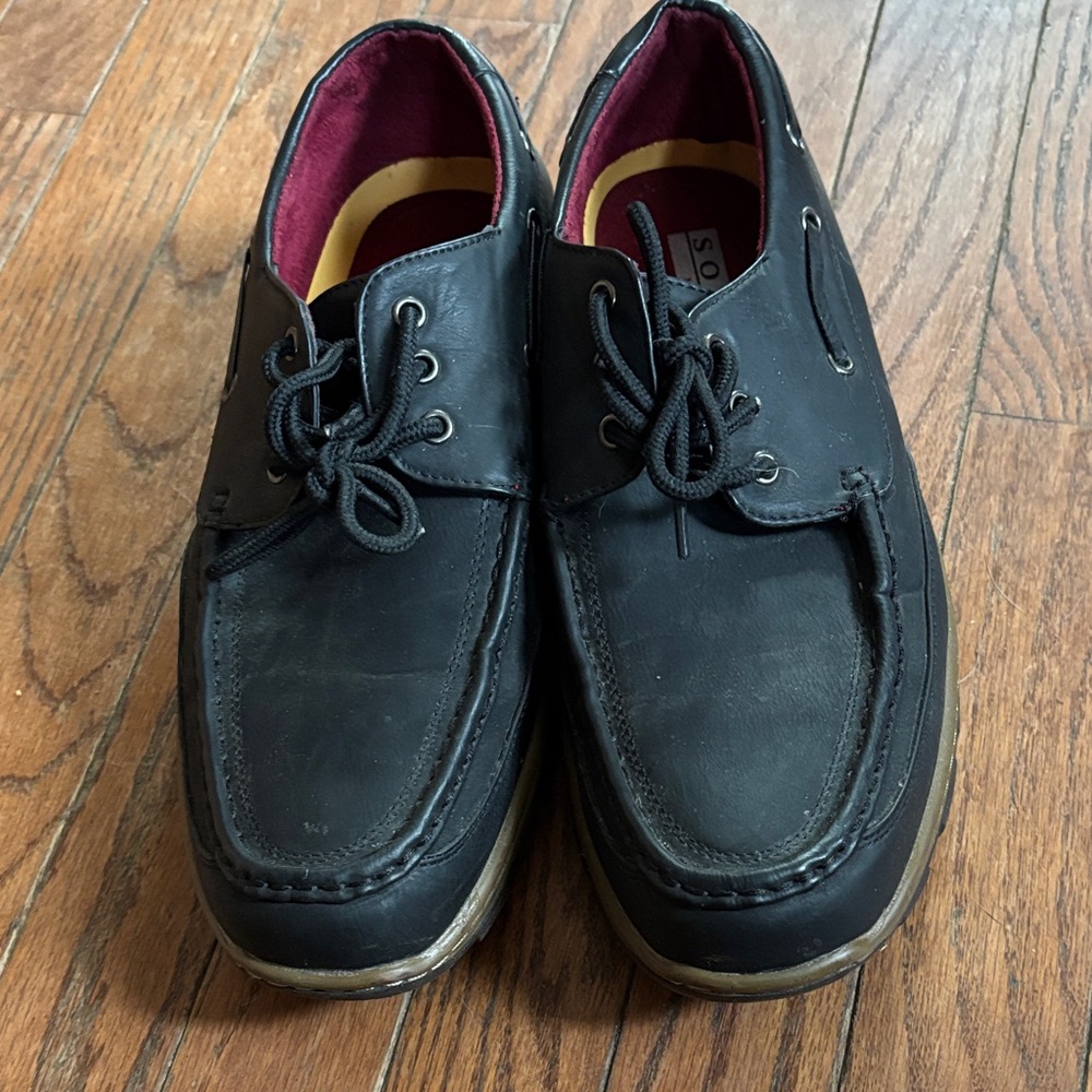 Solo Black Boat Shoes for Men